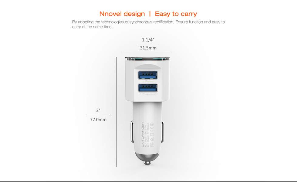 Ldnio DL-C29 3.4A Dual Port Fast Car Charger with Micro USB Cable - (White)